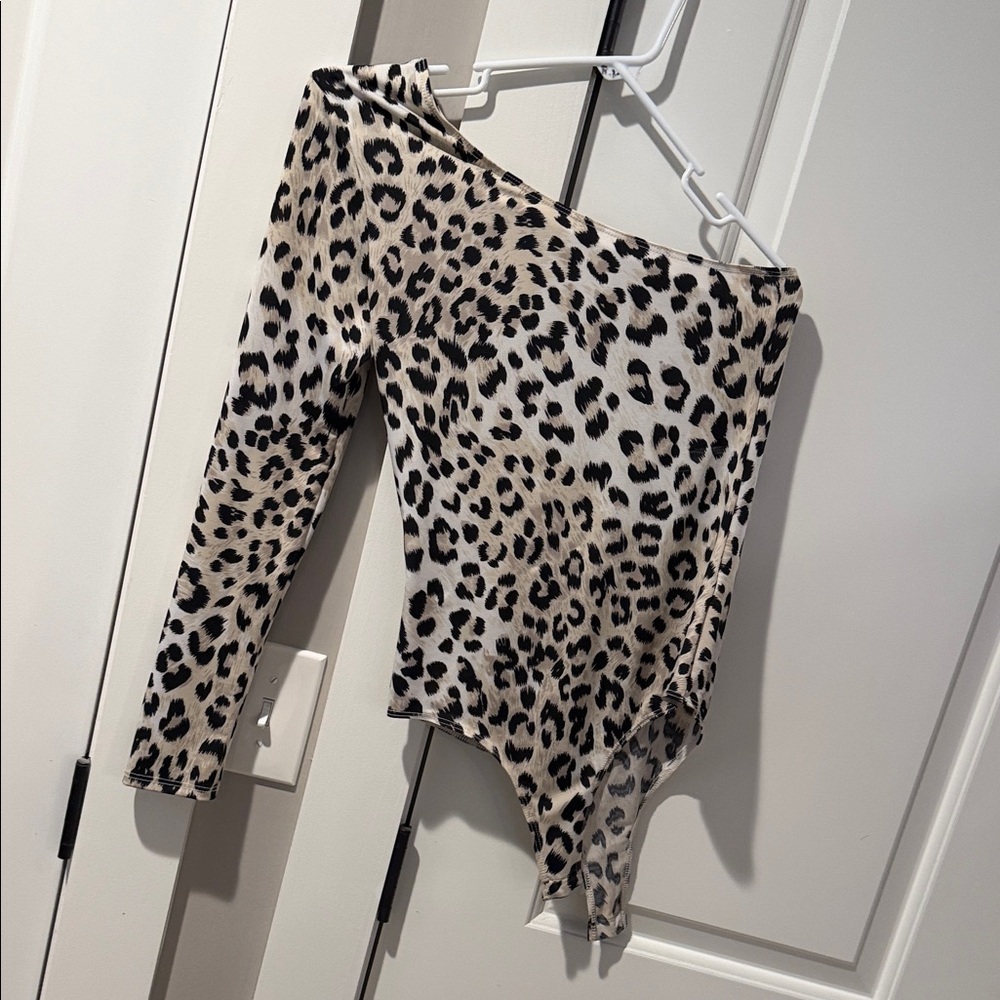 Wild Honey Leopard Print One-Shoulder Women's Top